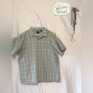 Haggar grey / black men’s microfiber button up